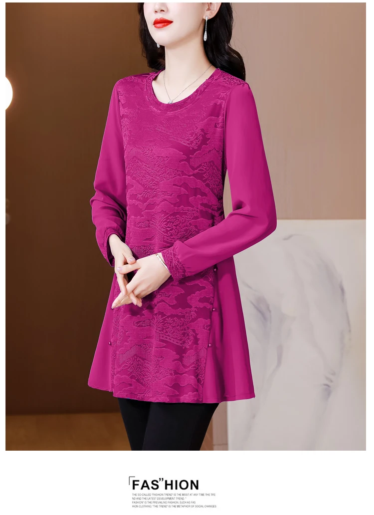 L-5XL Loose Clothes 2024 Women Spring Long Sleeve Elegant Ruffles Shirts Casual Retro Floral Tunic Peplum Tops And Blouses