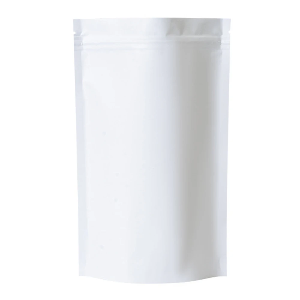 Matte Mylar Foil Stand Up Zip Lock Reusable Food Storage Pouches - 100 Pack