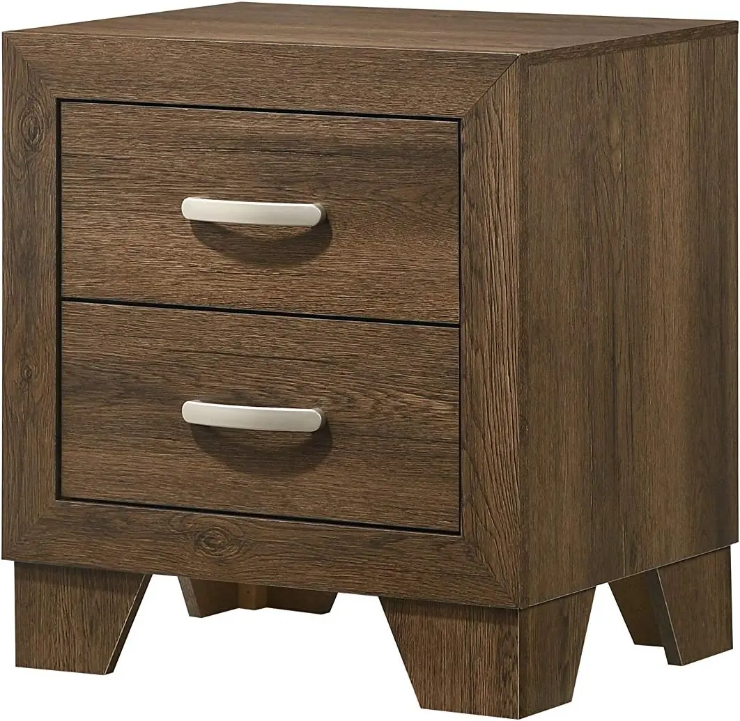 

NicBex Nightstand Classic Style Bedside Table Oak Finish End Table with 2 Spacious Drawers Wooden Frame Bed Side