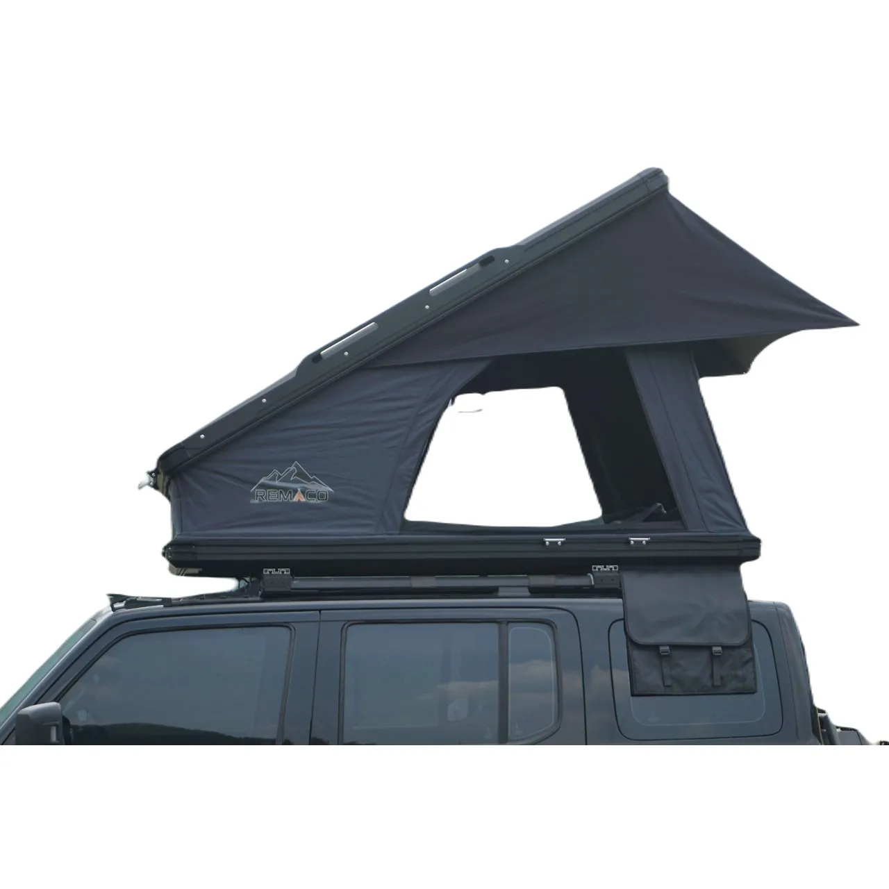 

Remaco Outdoor Camping Aluminum 4 Person Hardtop Roof Tents for Vehicles, Large Clamshell Hard Shell RTT Wedge Roof Top Tent