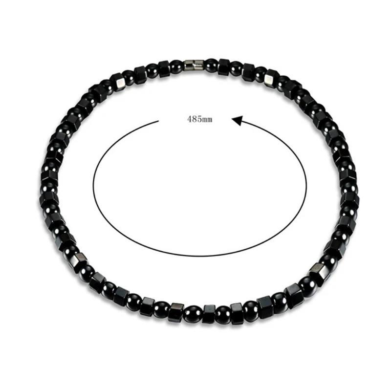 Exquisite schwarze Hämatit-Halskette, heilende Magnetfeldtherapie-Halskette, Schmuck, Geschenk, Schmerzlinderung für Hals, Arthritis, Schulter