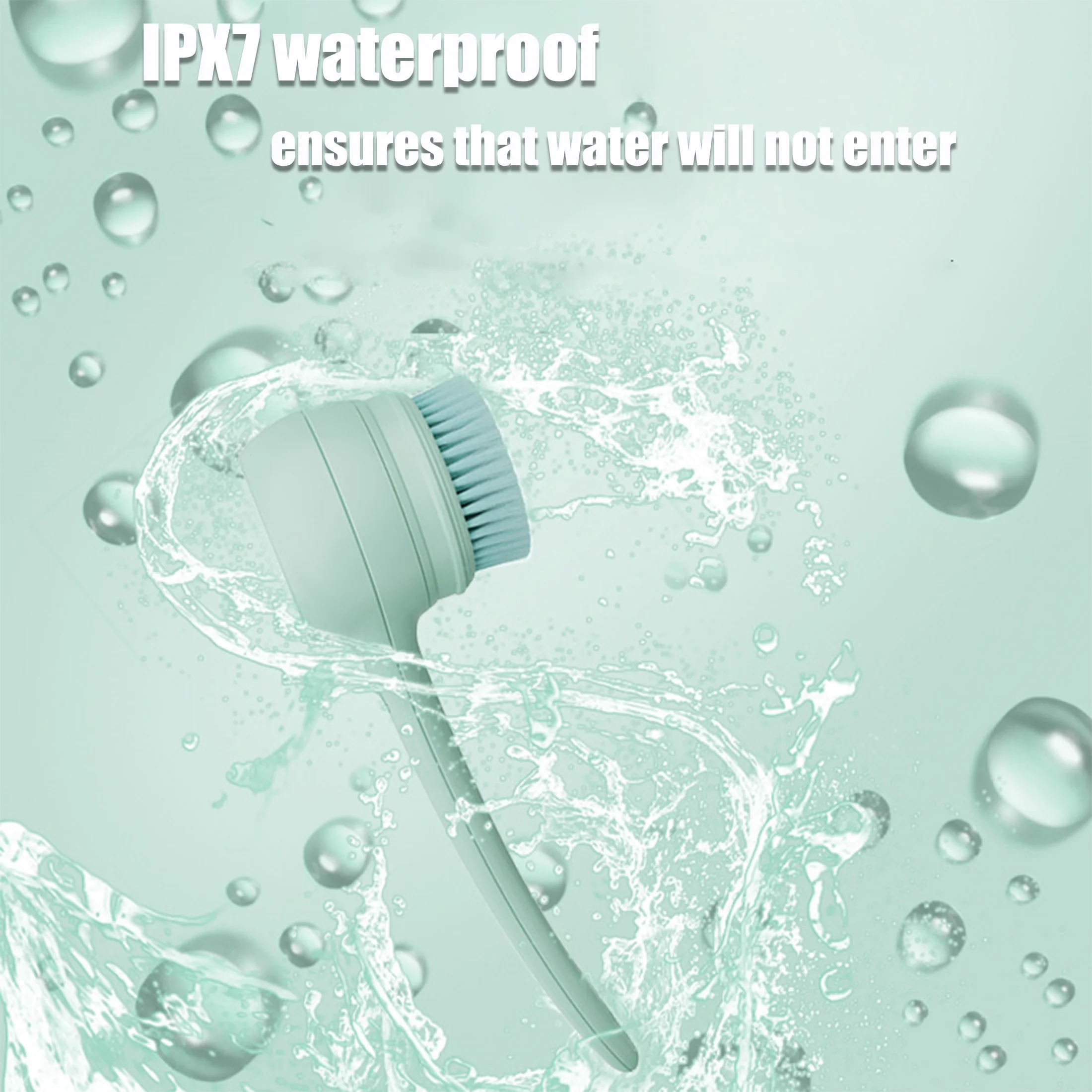 1pc Electric Shower Brush with 5 Replaceable Heads-Deep Cleansing and Exfoliating for Smooth Skin