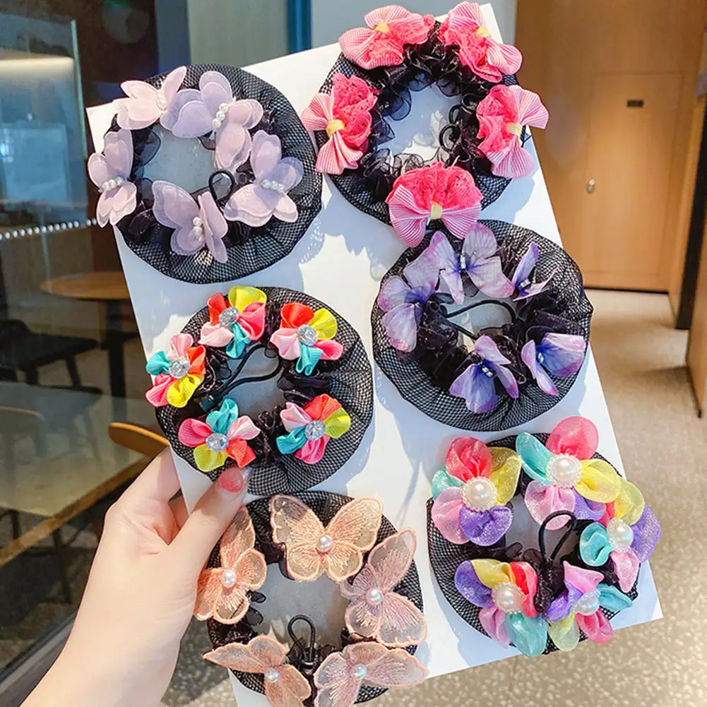 Girls Kids Child Ballet Dance Skating Snoods Hair Net Bun Cover Headwear Hairbands Hair Styling Accessory