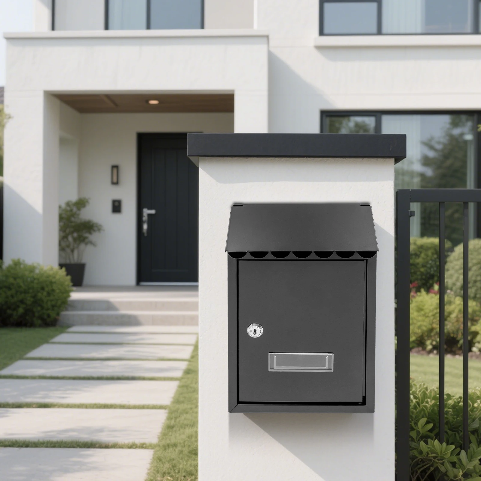 30cm Retro Letter Box Wall-Mounted Mailbox 2 Keys Iron Postbox Collection Box Ballot Case Newspaper Letter