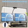 Dimmable Double Head LED Desk Lamp With USB Charge Office Reading Lights High Bright Folding Table Lamp Working Lighting Lights 2
