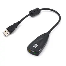 

External USB Sound Card 7.1 Adapter 5HV2 USB To 3D CH Sound Antimagnetic Audio Headset Microphone 3.5mm Port For Laptop PC
