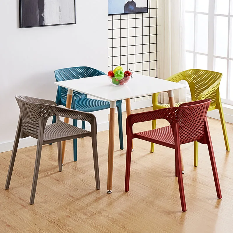 Sillas de comedor para sala de estar, muebles de cocina de diseño de  plástico PP, sillones nórdicos, silla de escritorio de oficina, taburete de cocina  para el hogar moderno, asiento