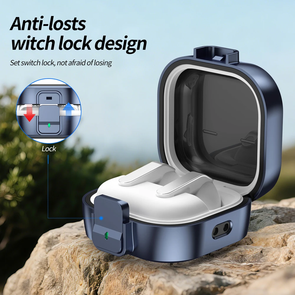 Secure Lock Earphone Case with Keychain for Enhanced Earbud Protection