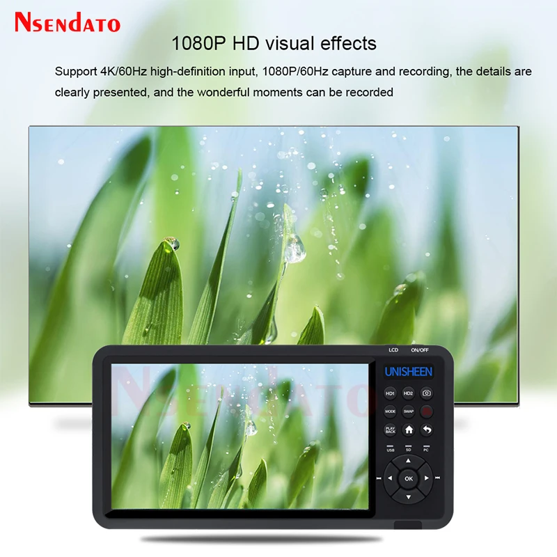 UR500 UR500A HDMI Video Recoder StandAlone Endoscop 4K Switchable PIP POP PMP Camera Video Capture Box With 7 Inch Screen For TV