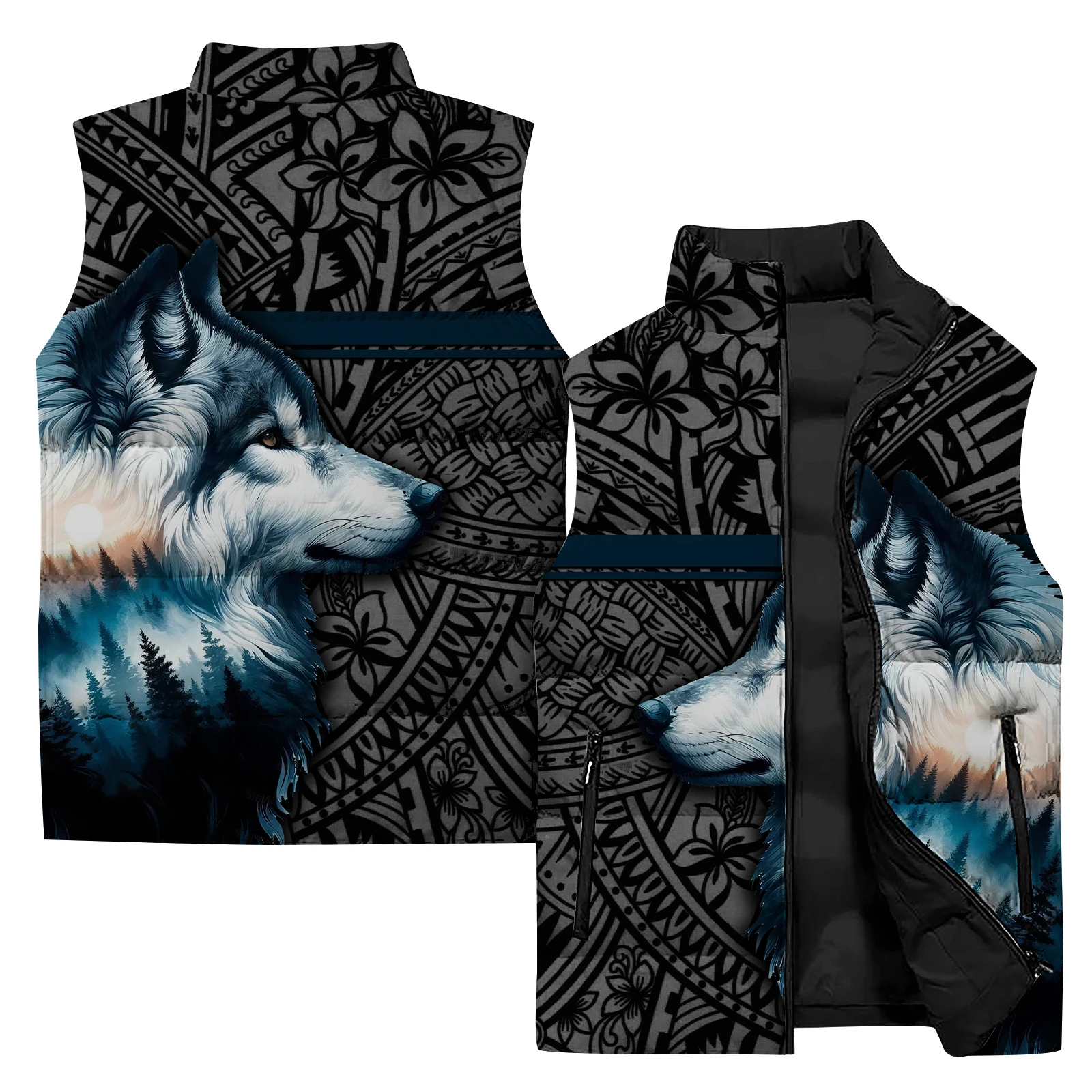 thumbnail image 1 of Chaqueta cortavientos de invierno con estampado 3D para hombre, chaqueta cortavientos a la moda para deportes al aire libre, ciclismo, 1 of 5