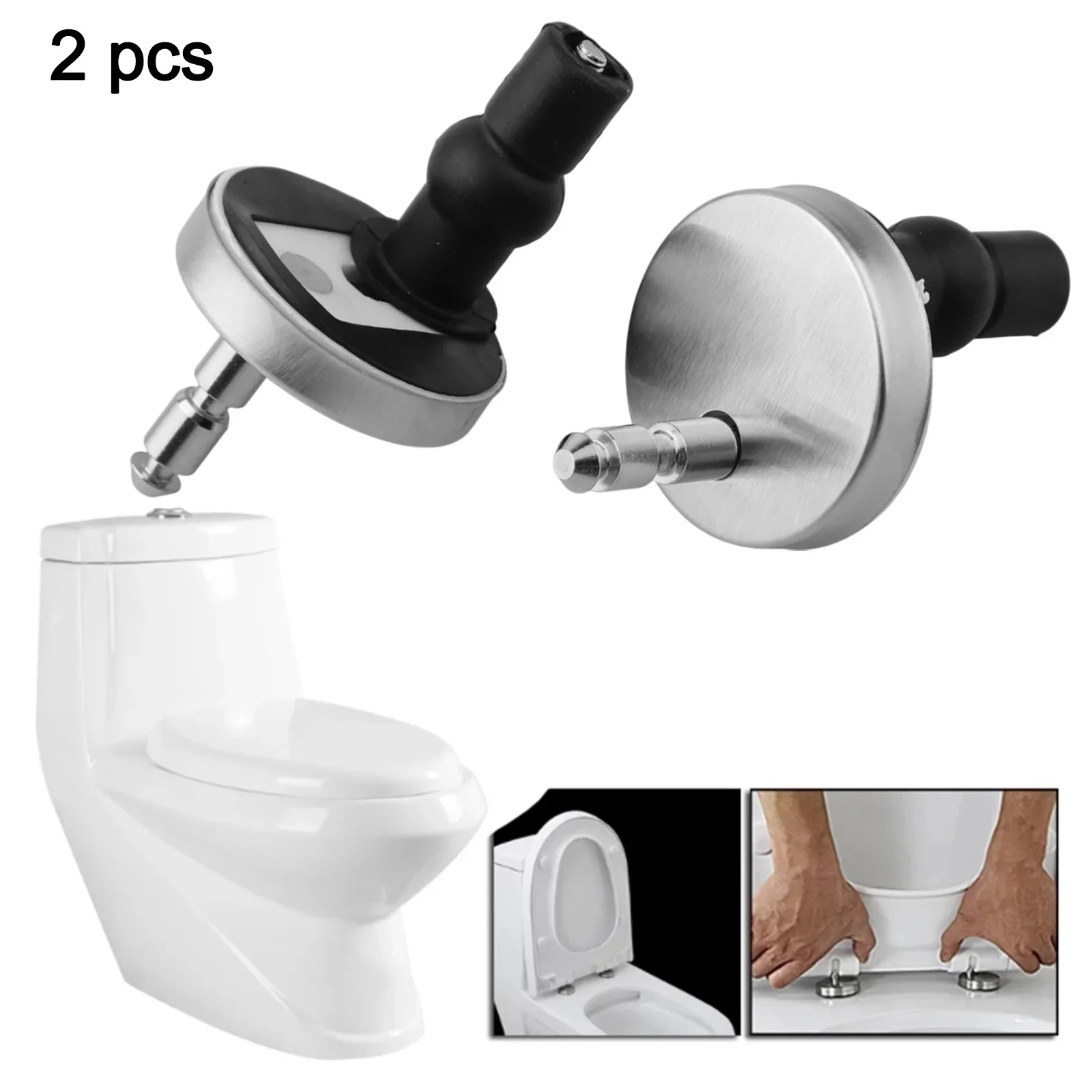 Toilet Seat Hinges 2pcs Soft Release Quick Fit Replacement Universal Stainless Steel Toilet Seats Top Fix Hinge Home Hardwares