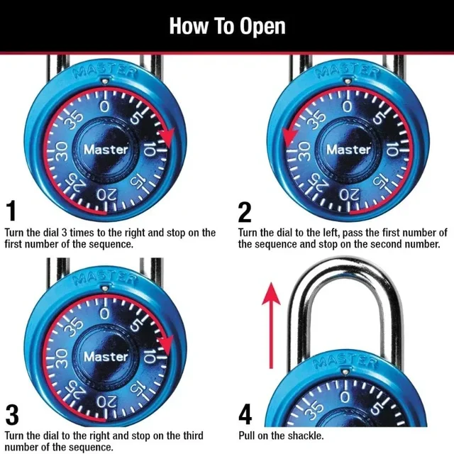 Master Lock 1533DCM Combination Locker Rotate Password Lock Combination Padlock Rotation Lock for Gym and School Lockers Color 5