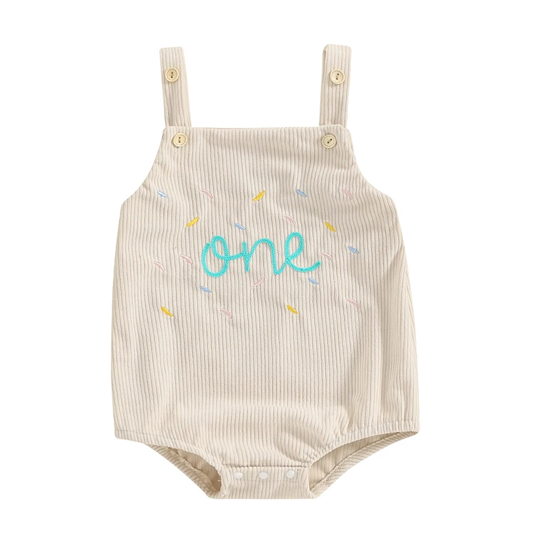 Baby Boy 1st Birthday Outfit One Suspender Romper Bodysuit Corduroy Overalls 1 Year Old Clothes 2