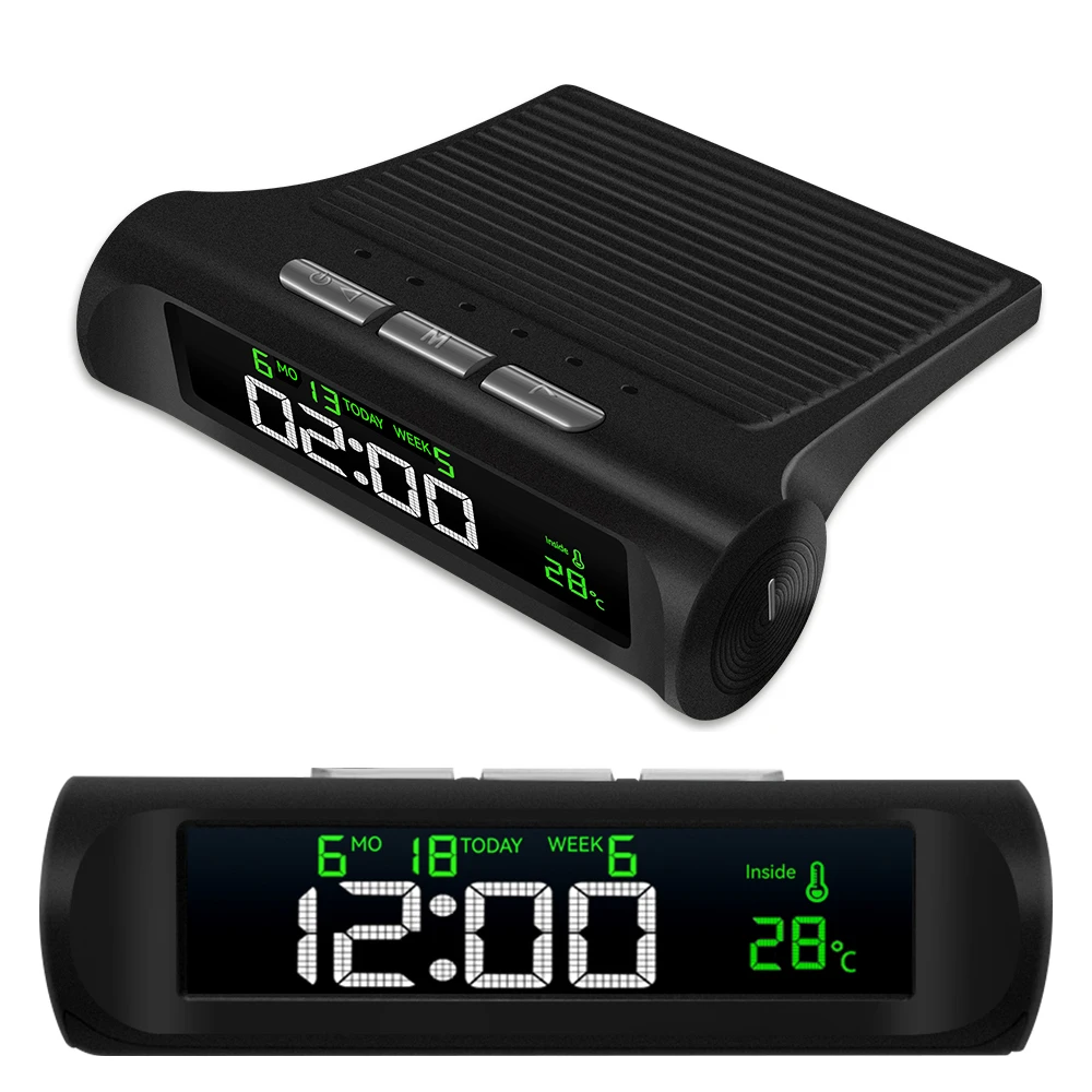 Digital Car Clock Thermometer Fatigue Driving Alert Led Date Display