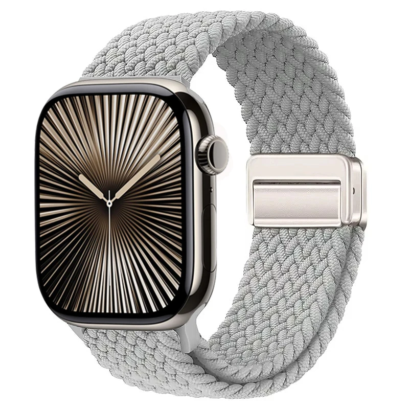 Nylon Braided Magnetic Loop Strap with Metal Accents