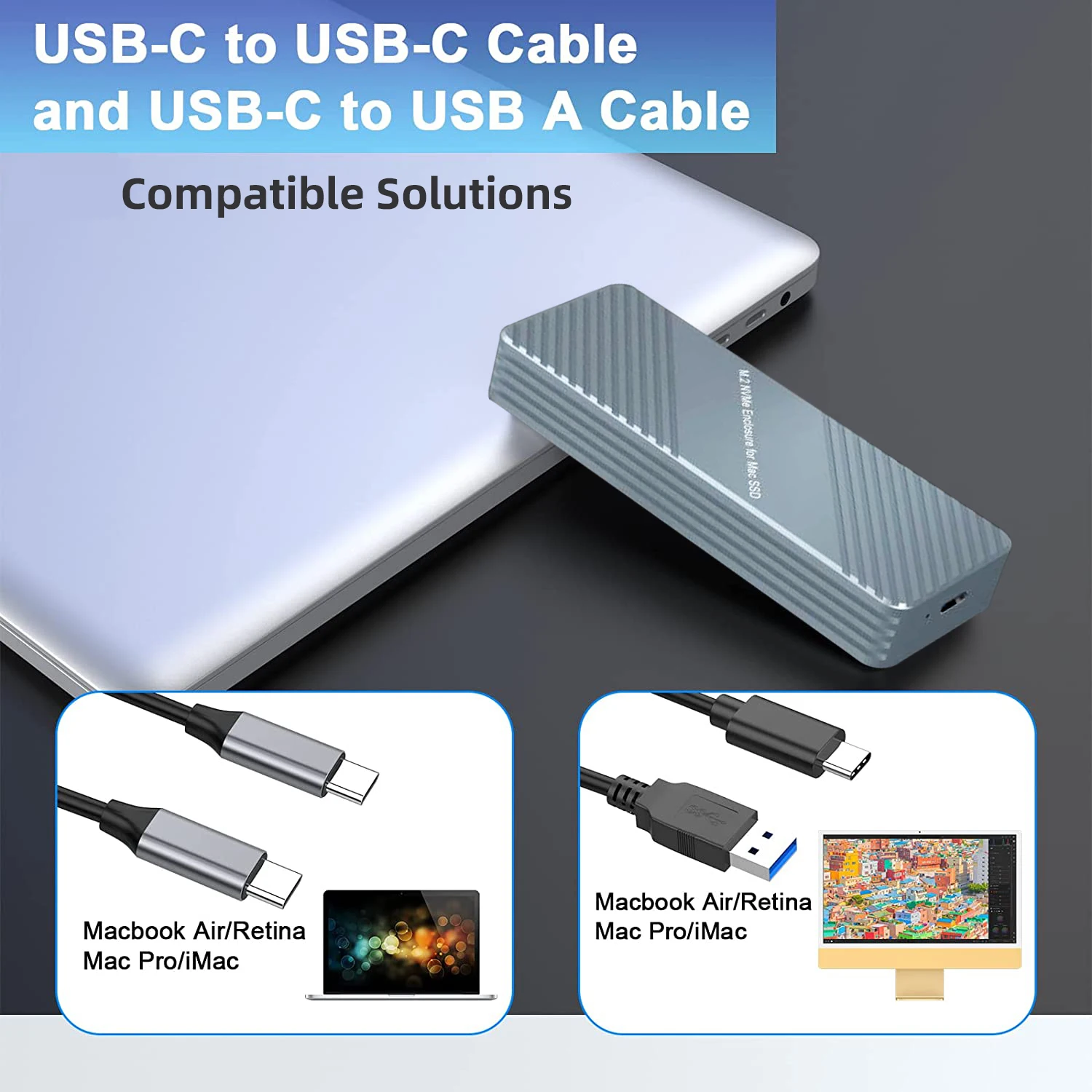 GUDGA M2  USB CŸ 3.2 SSD Ŭ, ˷̴ ձ ̽,    Ƽ ƺ ׼,  ο, 2 + 16 