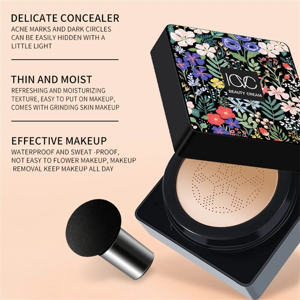 ICVC Mushroom Air Cushion Cream Oil Control Waterproof Brightening Skin Tone Concealer Long-lasting Matte Air Cushion BB Makeup 4