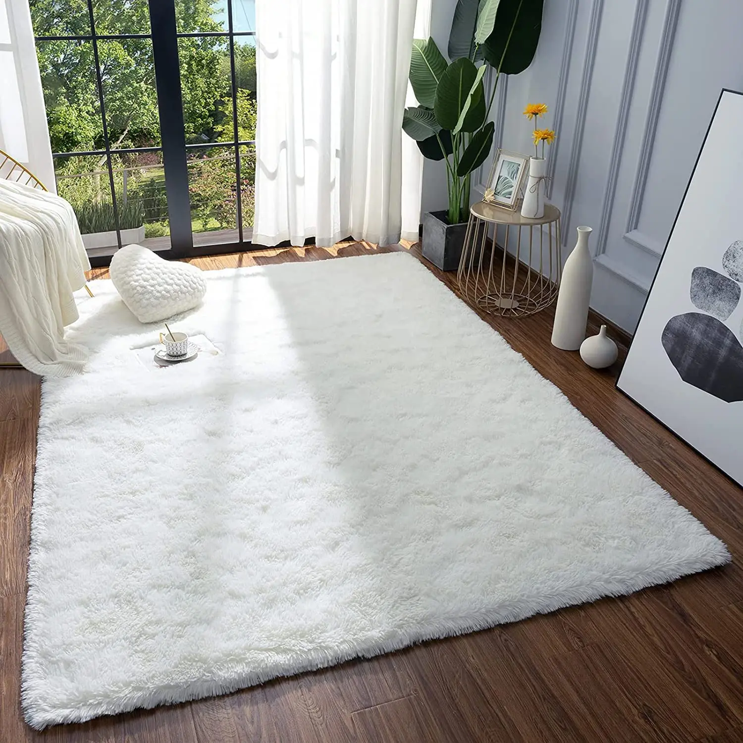 

Fluffy Soft Area Rugs for Living Room Shaggy Bedroom Carpet Ultra Soft Fluffy Carpet Nursery Dorm Home Decor Carpet Non-Slip Rug