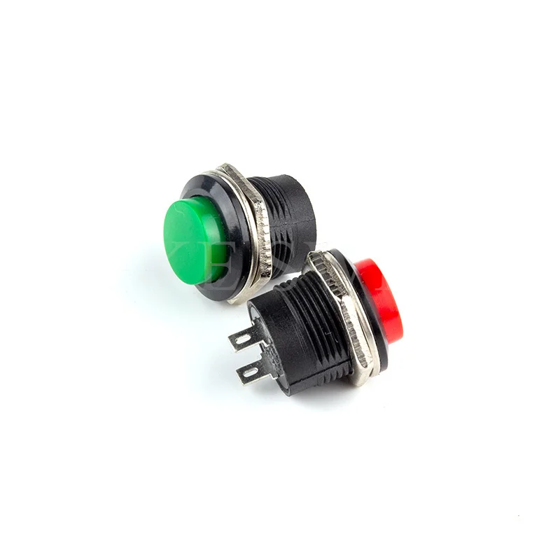 10 pcs R13-507 Momentary SPST NO Red Black White Yellow Green Blue Round Cap Push Button Switch AC 6A/125V 3A/250V 6color