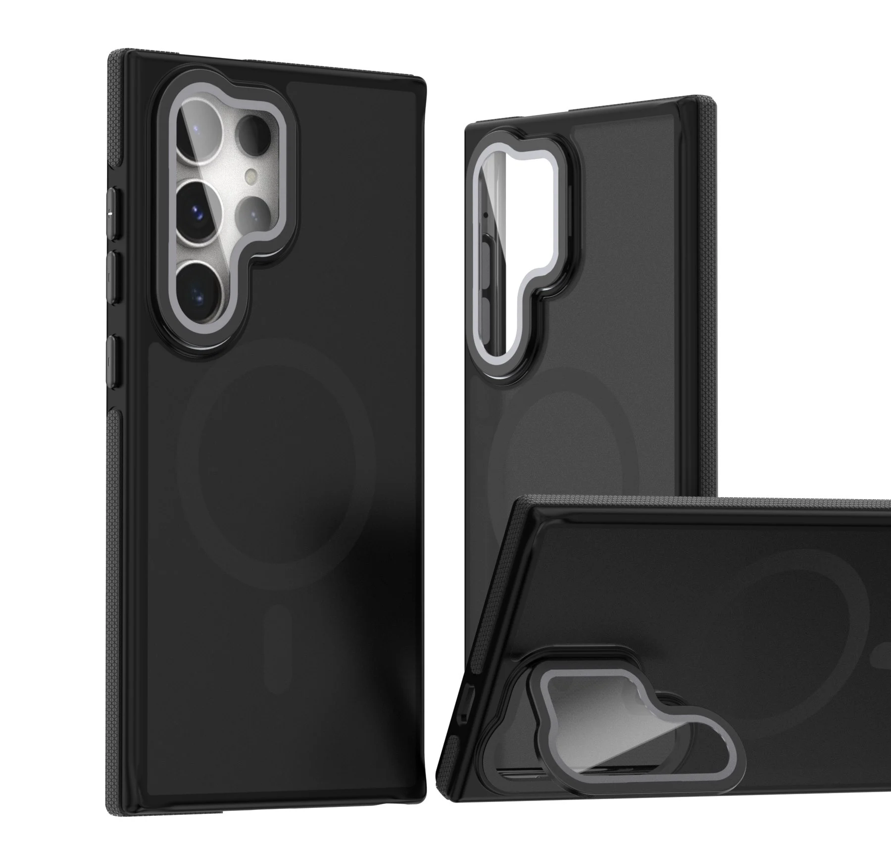 Translucent Lens Film Stand Magnetic Case with Ultra Matte Finish