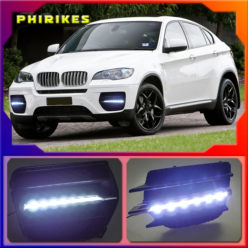 

1set LED daytime running lights for car accessories BMW X6 E71 2009 2010 2011 2012 2013year X 6 front fog lamp drl bumper light