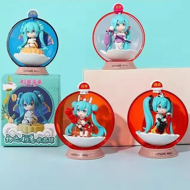 

HatsuneMiku аниме-декорации, двухмерная кавайная молитва с двойным конским хвостом, серия хрустальных шариков, прекрасная модель, Случайная Доставка