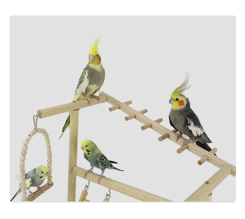 Title 7, Wooden Bird Toys Parrot Playground Platform Bir...