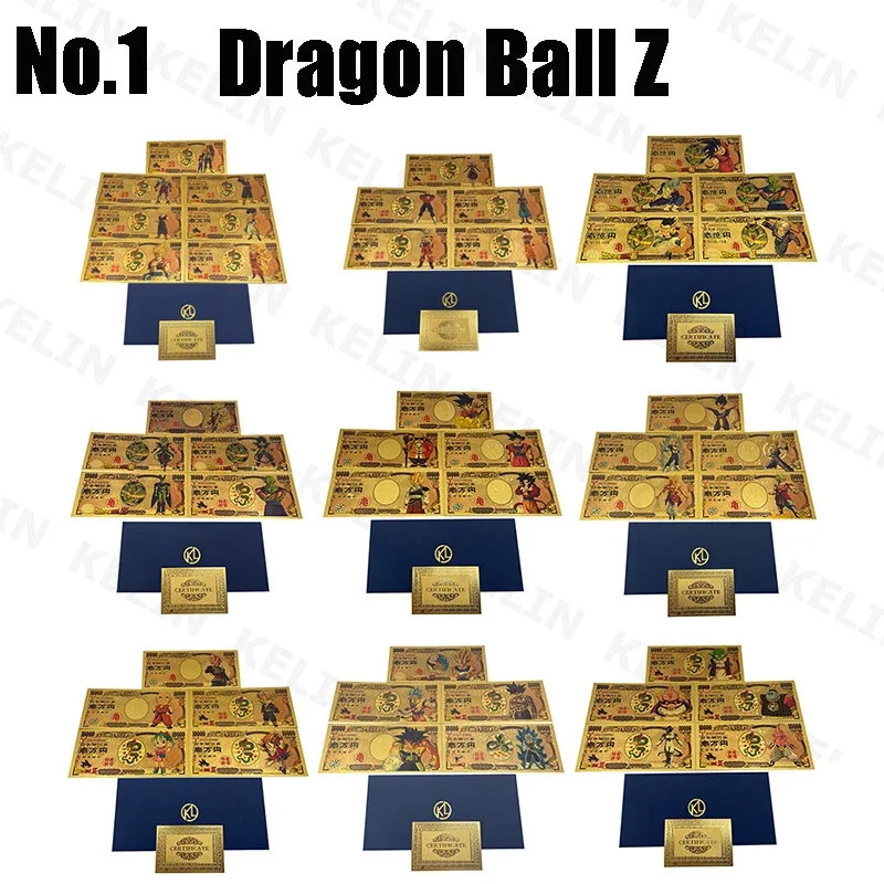 Dragon Z Ball Gold Banknotes No.1 anime banknotes gold plated banknote