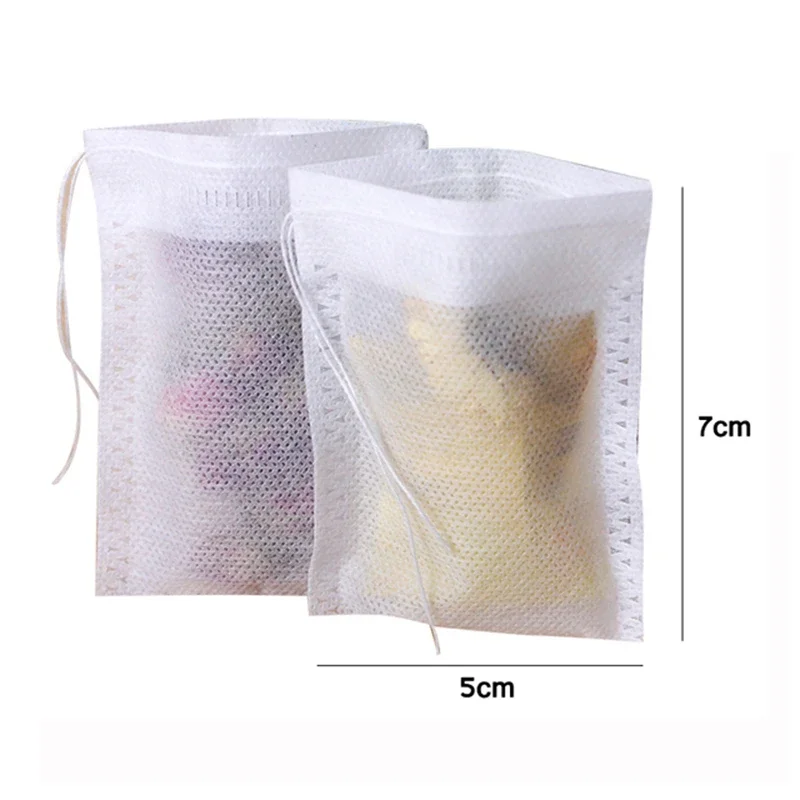 100PCS Disposable Tea Bag Filter Bags Tea Infuser Filter Bags Silk Thread Sealing Non-woven Spice Filter Bag Kitchen Accessories images - 6