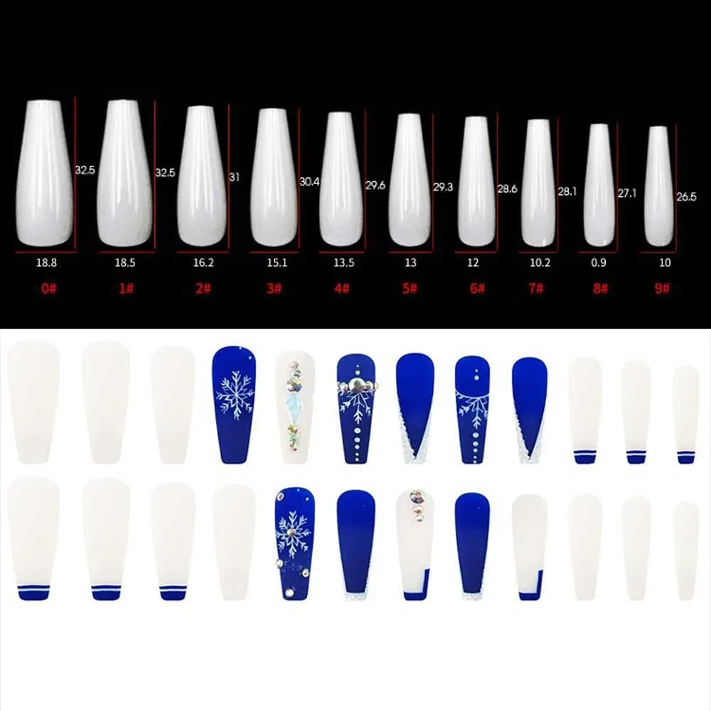 24Pcs/set Nail Supplies Christmas False Nails Manicure Material DIY Nail Accessories Christmas Fake Nails Snowflake