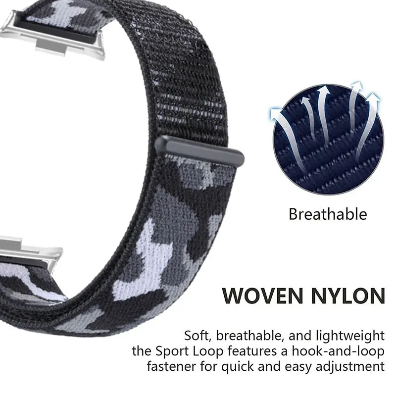 Camouflage Nylon Loop Sport Watchband Bracelet