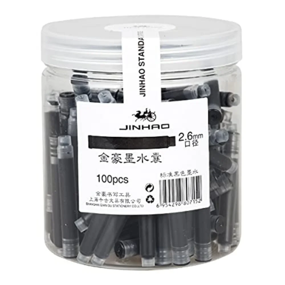 35 Piece Fountain Pen Ink Cartridges - International Standard 2.6mm Size, 7 Colors With Storage Box