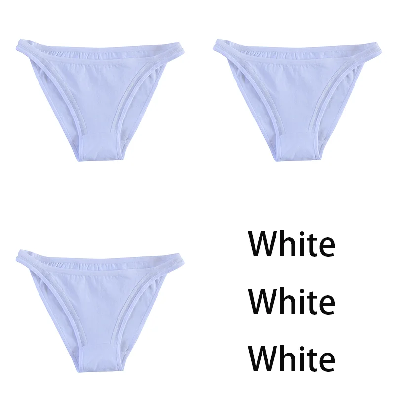 3Pcs/set Women Cotton Panties Female Mesh Underpants Solid Color Bikini Briefs Underwear Ladies Sexy Panty Girls Lingerie
