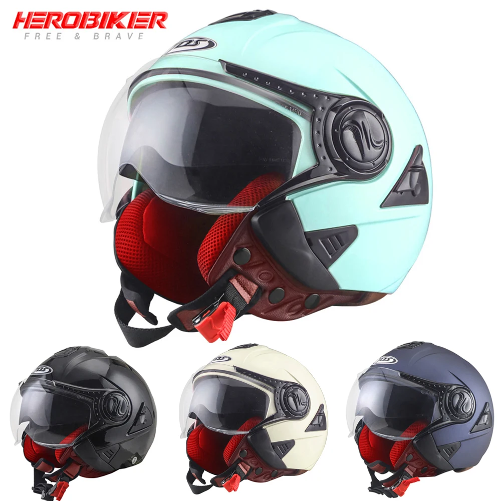

Capacete Moto Motorcycle Helmet Casco Moto Double Lens Motorbike Open Face Helmets Racing Off-road Helmet 4 Seasons for Men