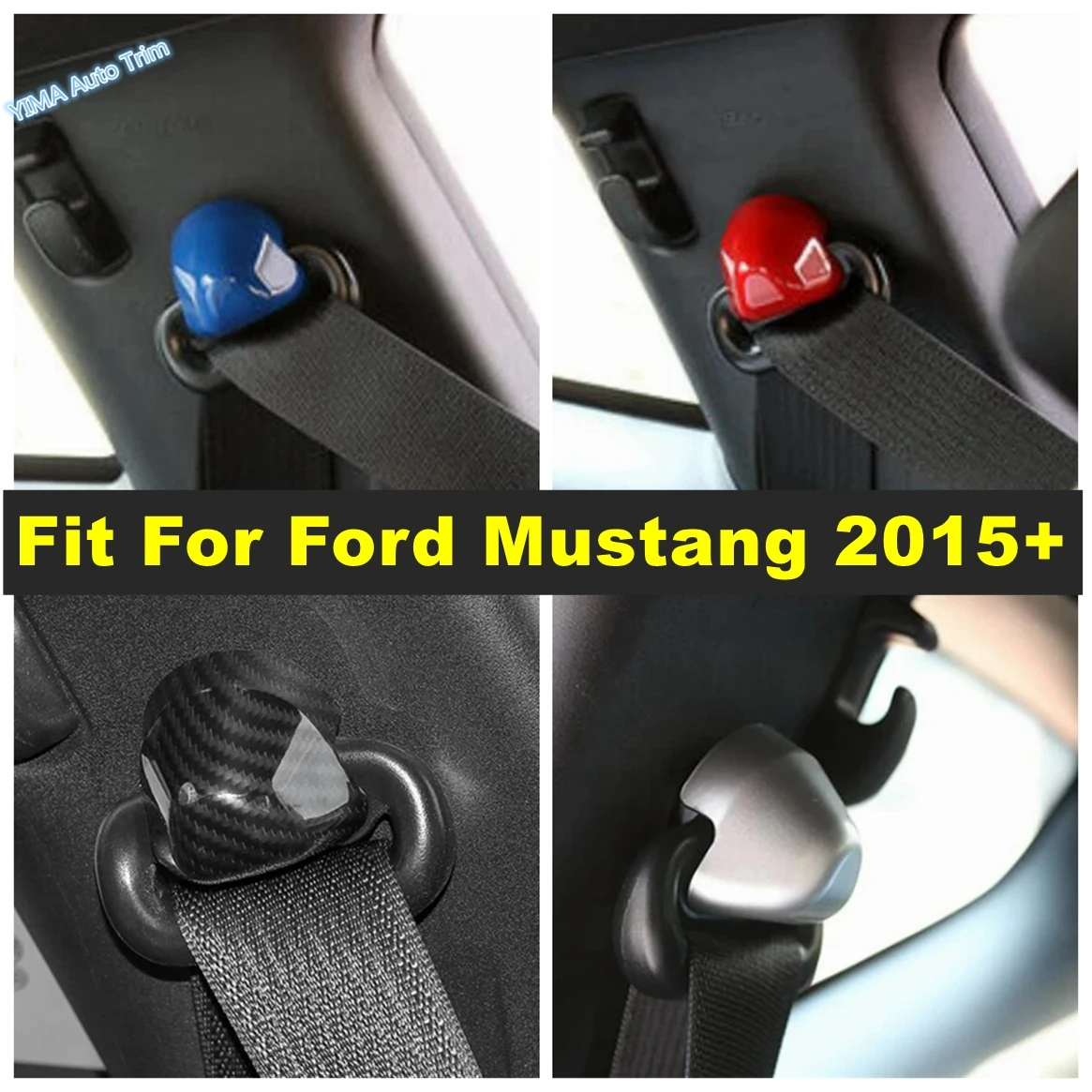 

Auto Styling Seat Safety Belt Buckle Protector Decoration Cap Cover Trim For Ford Mustang 2015 - 2019 ABS Interior Accessories
