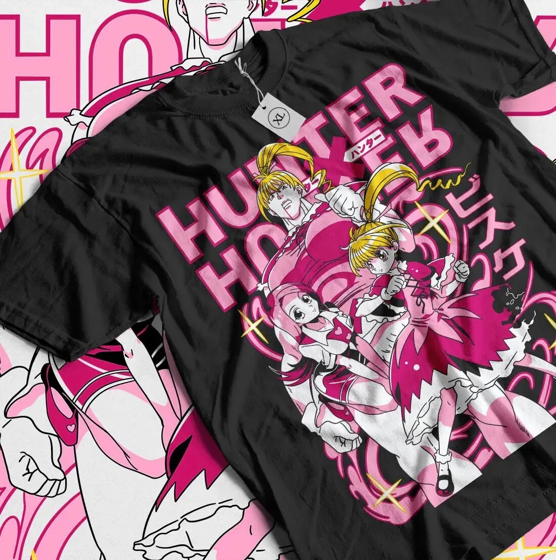 Hunter X Hunter Print Retro Fashion Oversized Unisex Fashion Street Casual T-Shirt, klassisches, lockeres Streetwear-T-Shirt aus trendiger Baumwolle für Paare