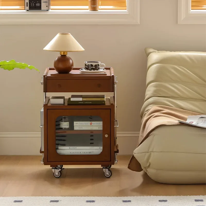 

Trolley Solid Wood Robot Retro Mobile Sofa Storage