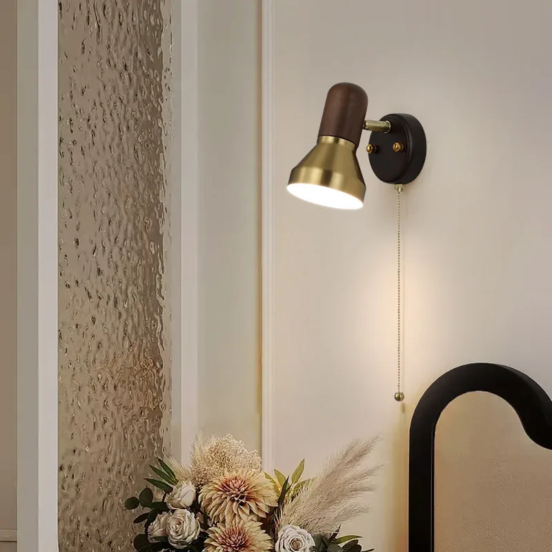 Natural Stone Room Decor Wall Lamp Classical Wall Lights Bedroom Led Sconce pull switch Home Decorations Lighting Fixtures