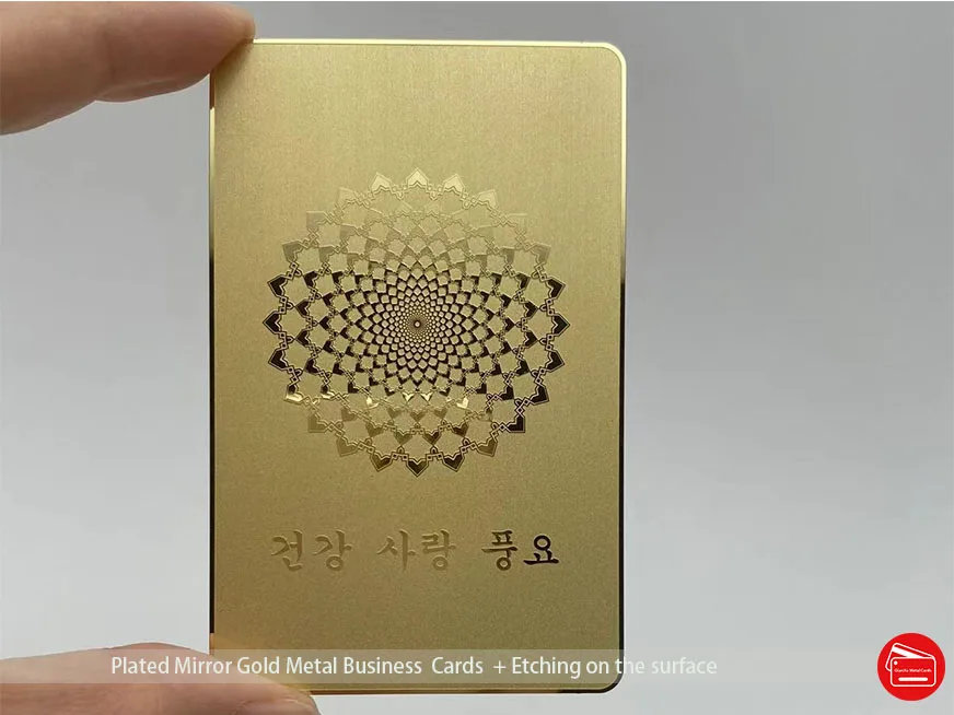 Mirror Finish Gold Metal Business Cards Plated Brass Color Luxury Etching Logo Shiny Surface Effect Custom Printing  Pantone NO. 100pcs lot custom stainless steel business cards chemical etching screen printing color cutting out logo custom thank you cards