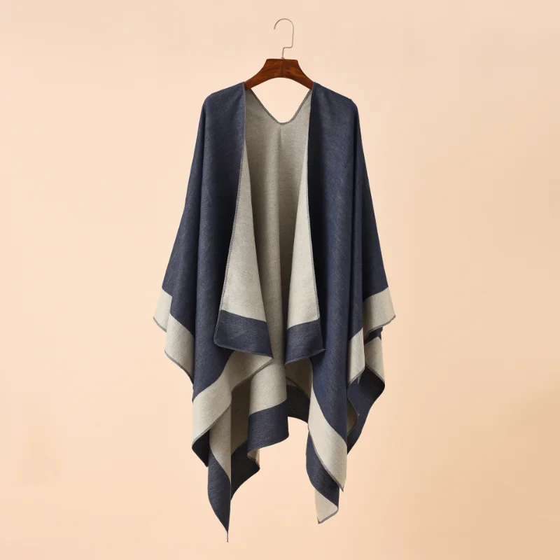 2023 Spring  Autumn Solid Color European  American Travel Shopping New Women Warm Big Shawl Sunscreen Black Red Scarf New
