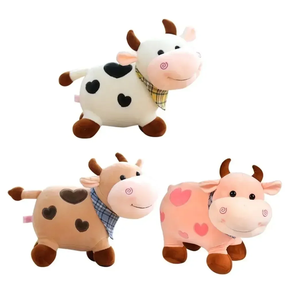 Cartoon Cute Cow Plush Toy Soft Animal Cattle Plush Toy Kawaii For Girls Cotton Animal Doll Filled Home Decoration