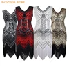 20s Plus Size S-4XL Women 1920s Gastby Sequin Art Embellished Fringed Flapper Dress Party Costumes 1