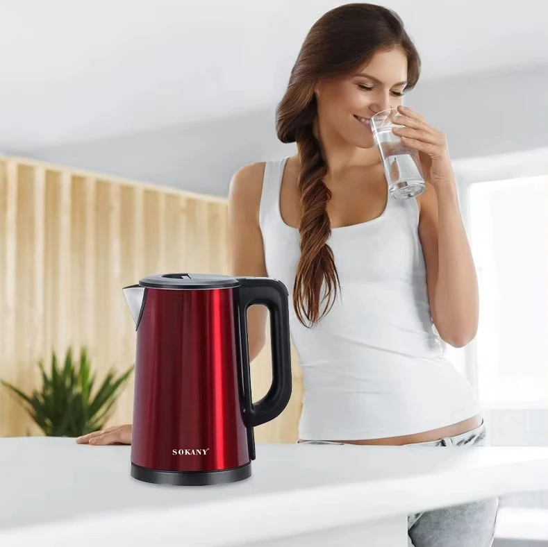 Houselin 1500W fast boiling electric teapot, 2.5L stainless steel kettle electric boiling water auto turn off electric kettle 4