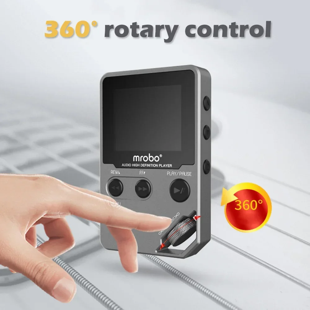 Built-in 8GB MP3 Lossless Bluetooth MP3 Music Player Zinc Alloy Body,Rotary Controls Wireless Connection FM Radio Voice Recorder