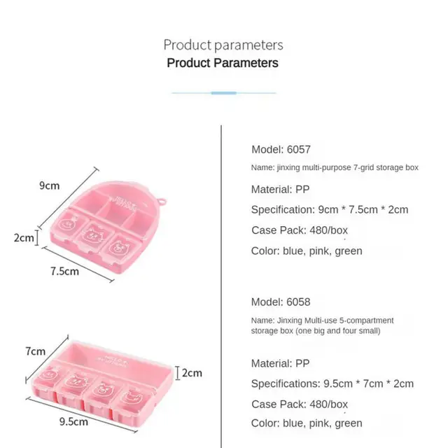 1 Pc Mini Aranyos Vitamintartó Hordozható Tabletták Tok Gyógyszer Tabletta Tároló Konténer Dobozos Szervezője - Image 6
