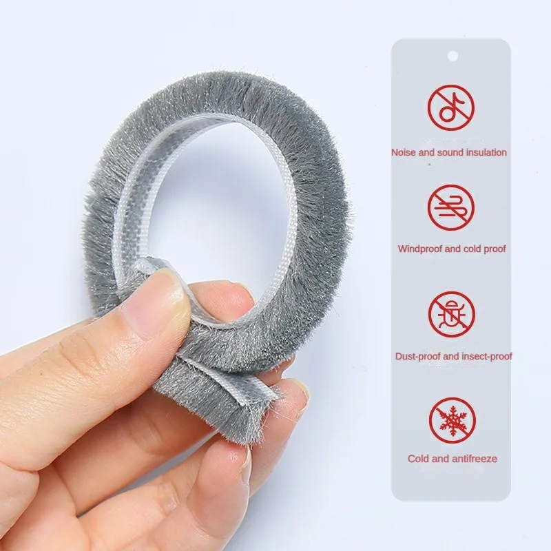 5/10M Brush Strip Self Adhesive Door Window Weather Stripping Sliding Wardrobe Door Sound Insulation Dust Sealing Strip door seal strip,sealing strip tape,window seal strip,sealing tape,rubber seal strip,rubber door weatherstripping,door weatherstripping,sealing strip