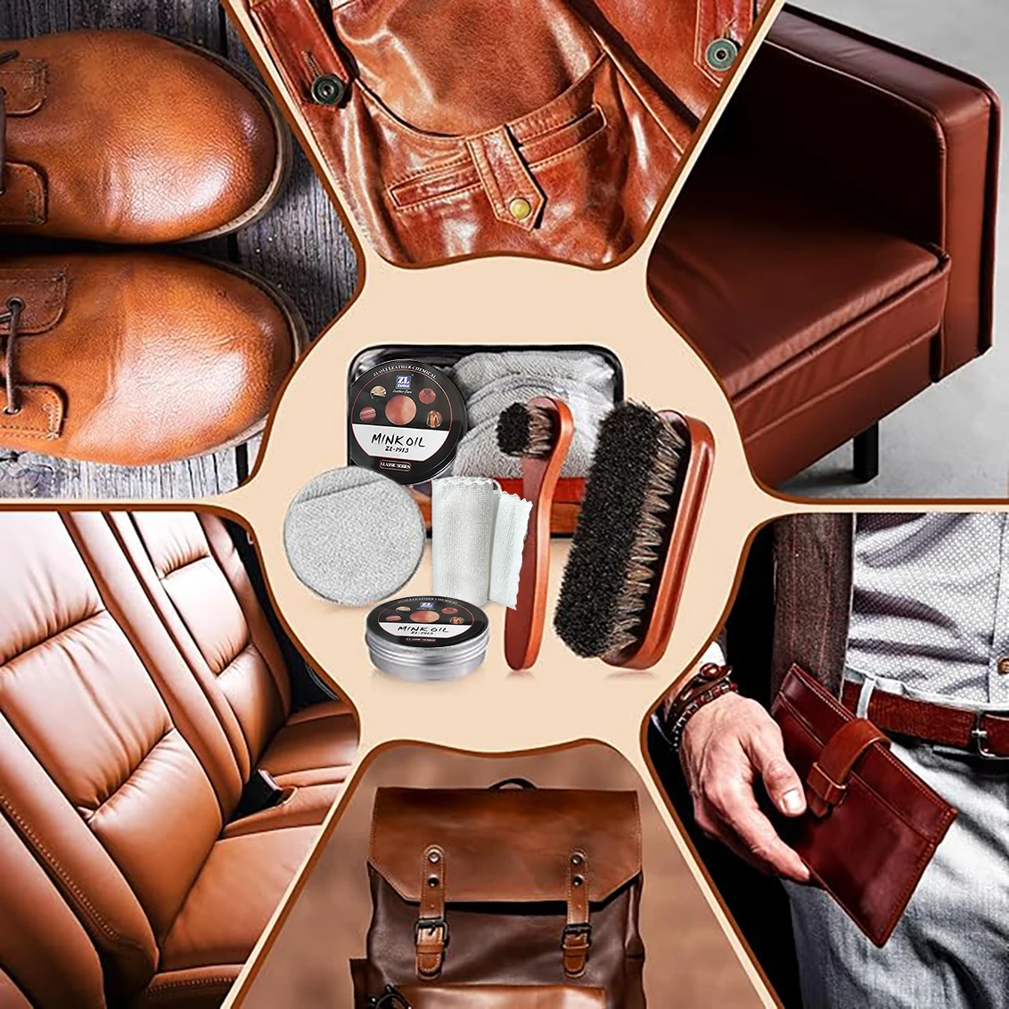 8 件 Mink Oil for Leather Shoes Boots 3.5 oz Leather Conditioner and Cleaner with Travel Bag Soften for Boots and Shoes 5