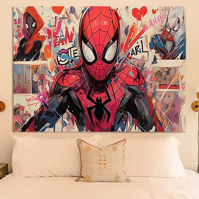 

S-spiders-Man Wallpaper Tapestry Aesthetic Room Decoration Home Anime Headboards Custom Tapestries Wall Art Decor Kawaii Decors