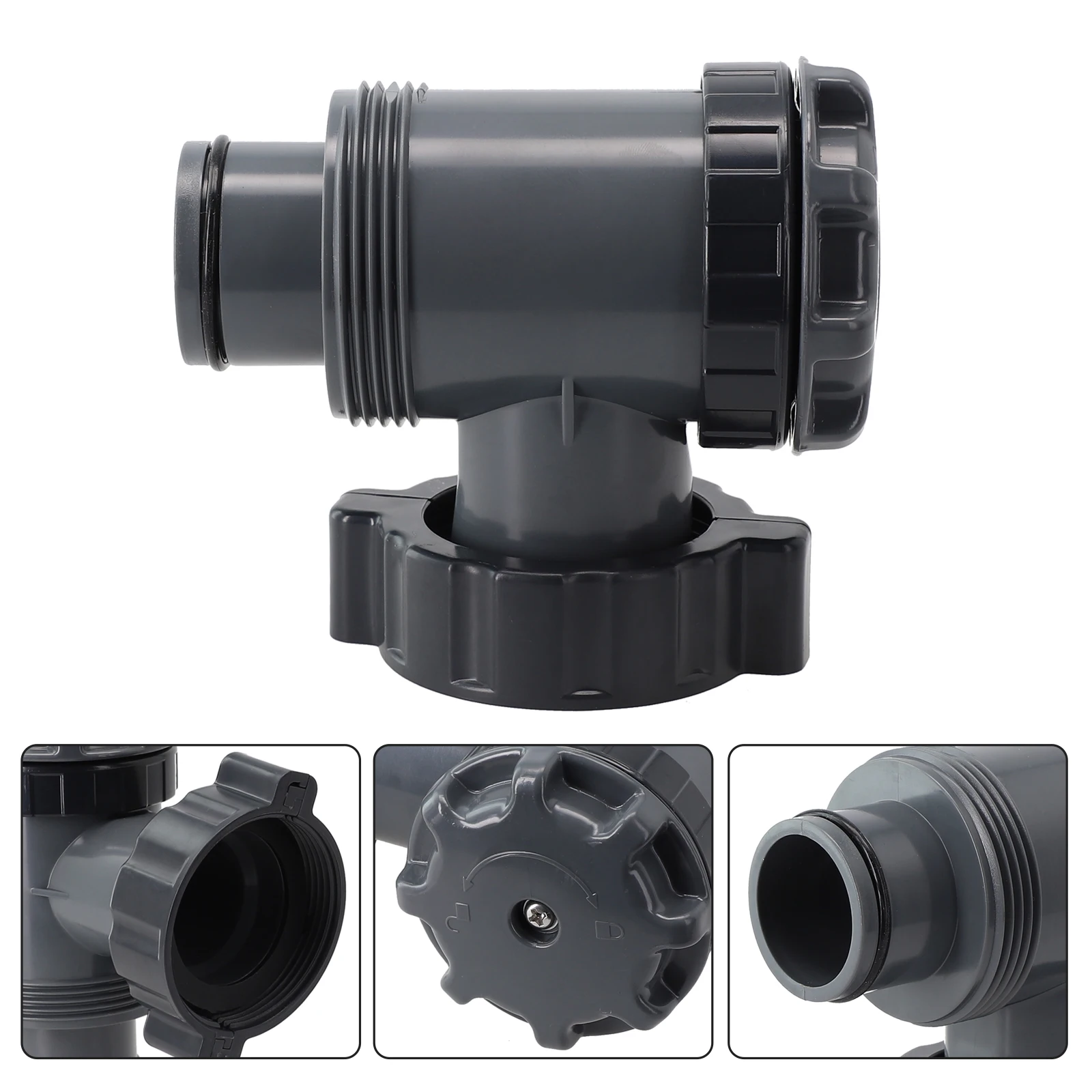 Valvola A Stantuffo Per Pompa Filtro Piscina | 2 Pezzi | Per Tubi 38 Mm E Attacchi 1″1/2 | On/Off Per Piscine Fuori Terra - 5