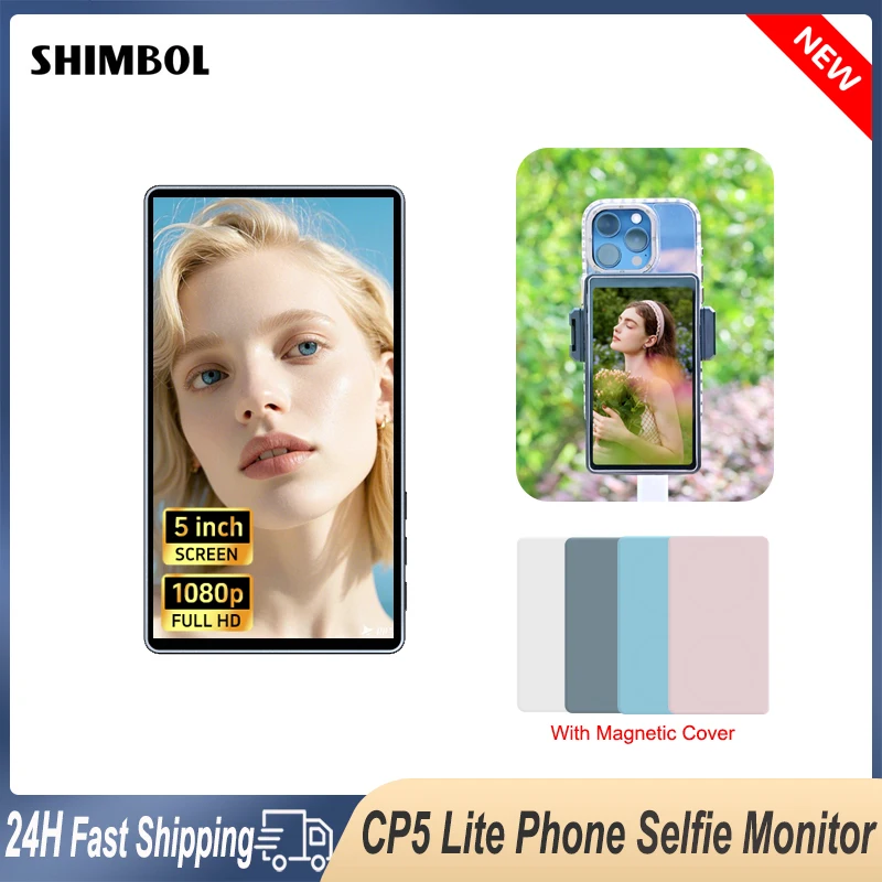 SHIMBOL CP5 Lite Magnetic Phone Vlog Selfie Monitor Screen Using Rear Camera for iPhone 16 15 14 Samsung Live Stream 5"